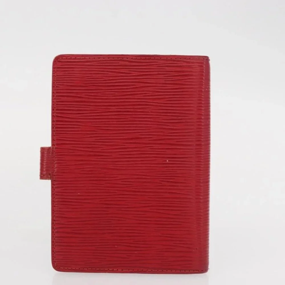 LOUIS VUITTON Epi Agenda Day Planner Cover 2 Set Red Brown LV Auth 151146
